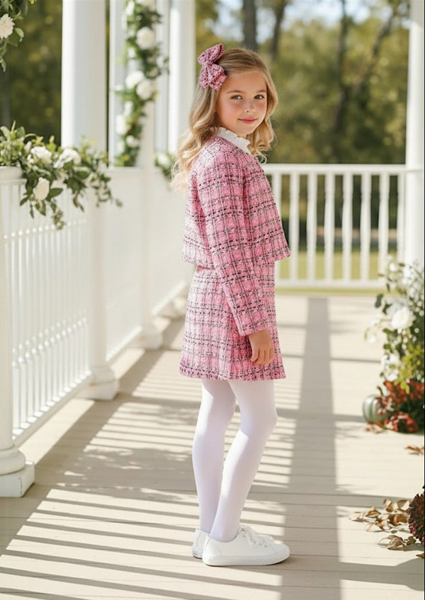 Plaid Princess Pink Tweed Set - Girls Fall & Winter Clothes & Outfits
