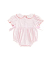 Thanksgiving Pumpkins Smocked Romper || Light Pink Orange