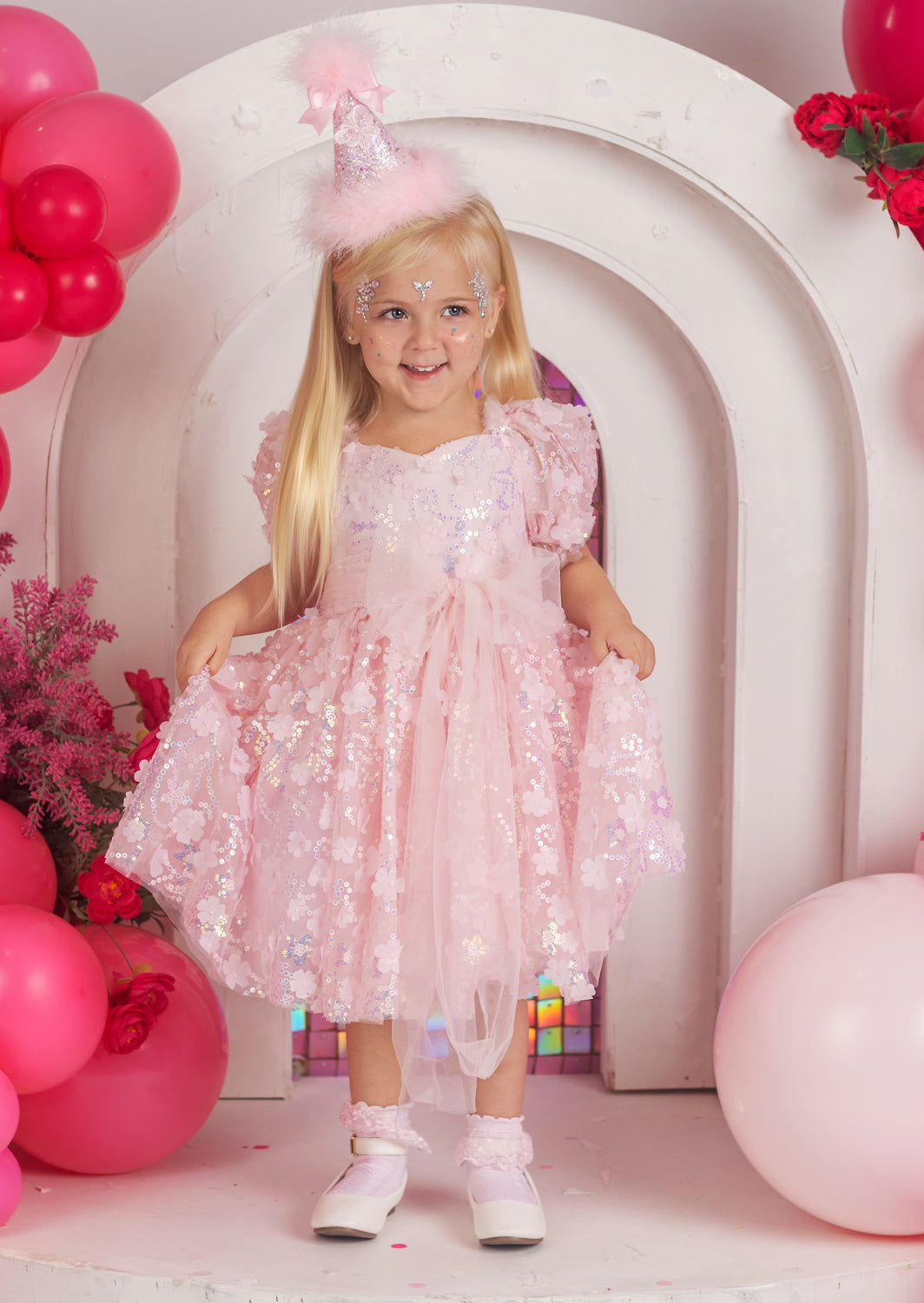 Sugar Fairy Pink Sequin Party Dress