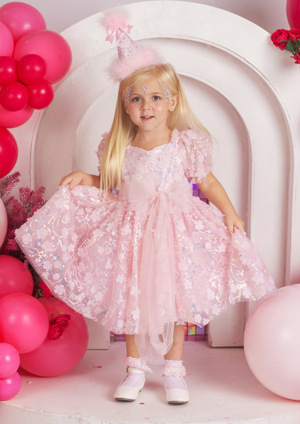 Sugar Fairy Pink Sequin Party Dress
