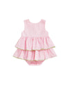 Pink Watermelon Embroidered Ruffle Romper
