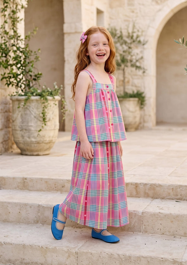 Whimsical Plaid Skirt Set Outfit for Girls | Girls Fall Clothing
