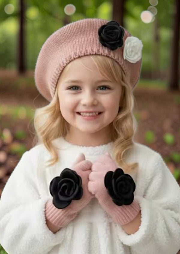 Girls Knit Hat and Glove Set | Girls Hats pink