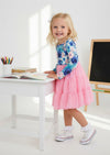 Girls Pink & Blue Whimsey Floral Twirl Dress - Twirl Dresses