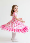 Pink Bows Girls Twirl Dress