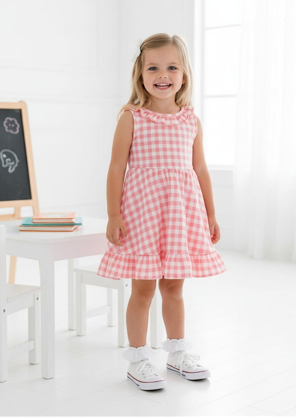 Toddler & Girls Pink Gingham Ruffle Twirl Dress – Twirl Dresses