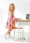 Girls Pink Golden Mouse Twirl Dress - Twirl Dresses