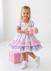 Girls Pink Lavender Pastel Balloons Birthday Twirl Dress