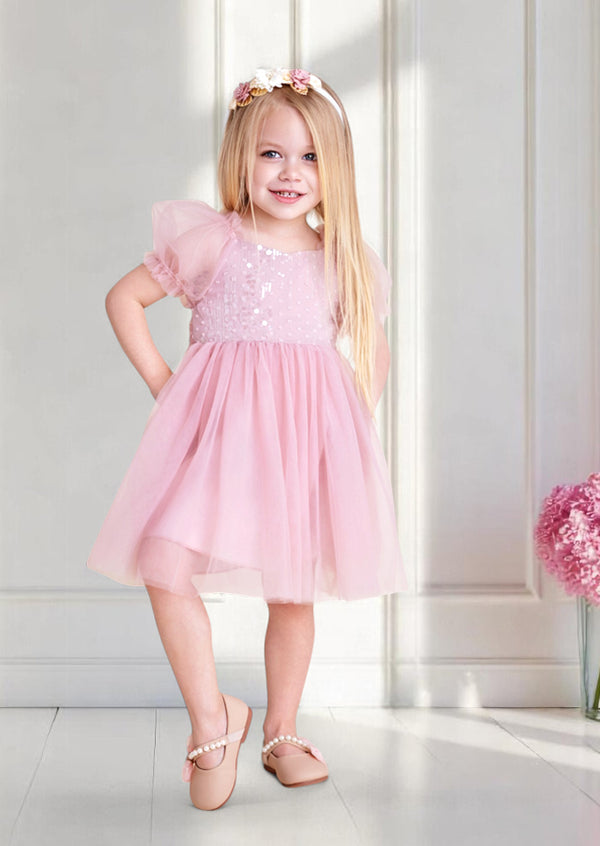 Luna Dress in Mauve Pink