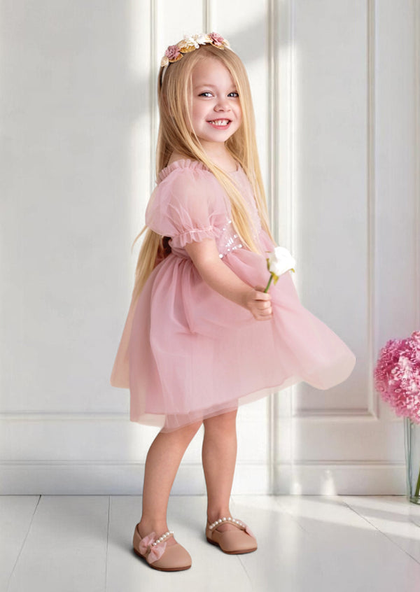 Luna Dress in Mauve Pink