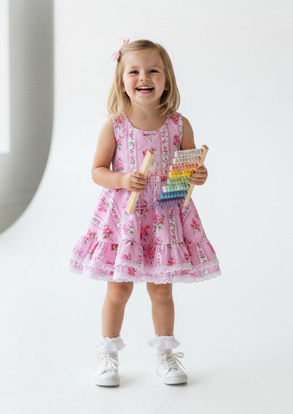 Toddler Pink Rose Twirl Dress - Twirl Dresses