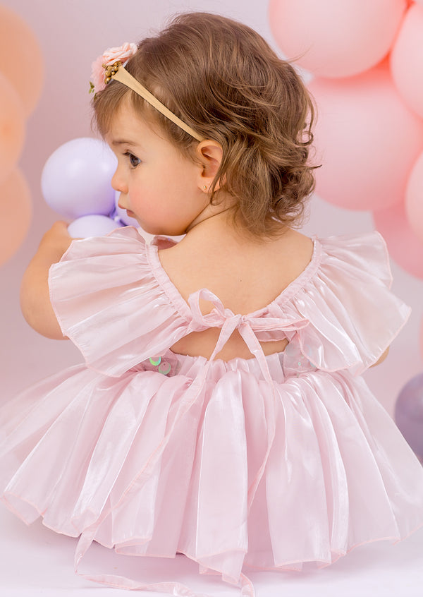 Whimsy Sequin Romper in Pink