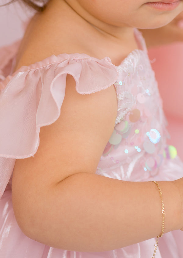 Whimsy Sequin Romper in Pink