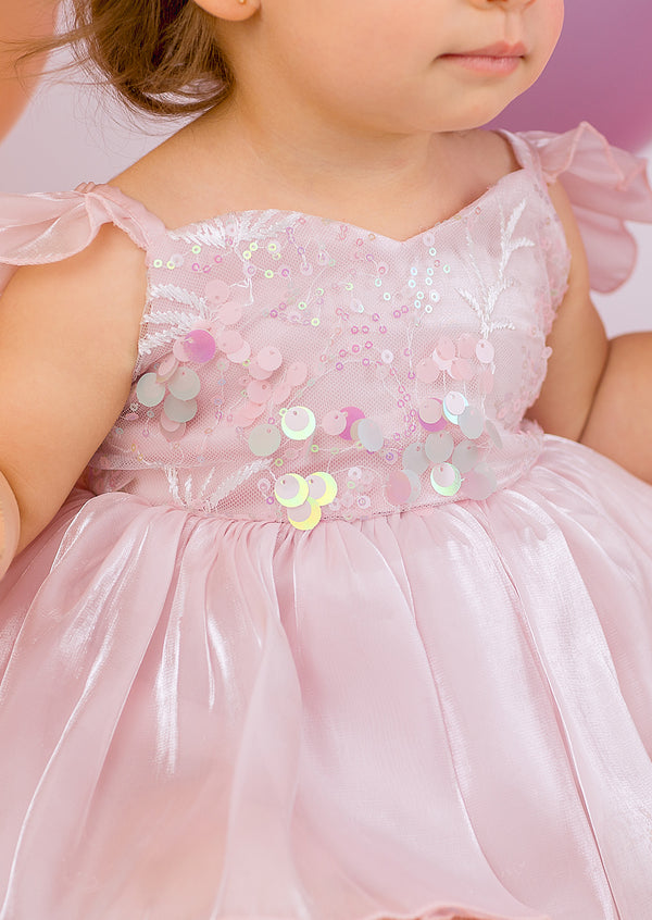Whimsy Sequin Romper in Pink