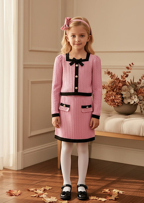 Pretty in Pink Bow Suit Set - Girls Fall Clothes & Outfits