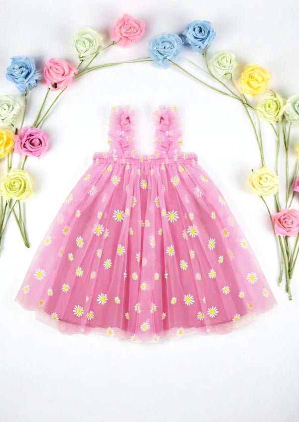 Pink Print Baby Girl Tutu Dress, first birthday cake smash outfit