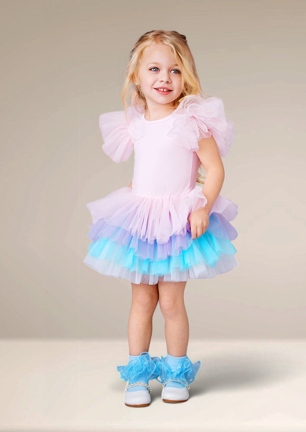 girls pink rainbow tutu dresses