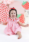 Pink Strawberry Smocked Dress