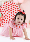 Pink Strawberry Smocked Dress