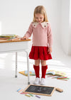 Girls Pink Cherry Collar Pullover Sweater - Fall School Sweaters