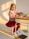 Girls Pink Cherry Collar Pullover Sweater - Fall School Sweaters