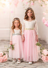 pink and light pink flower girl dresses for toddlers