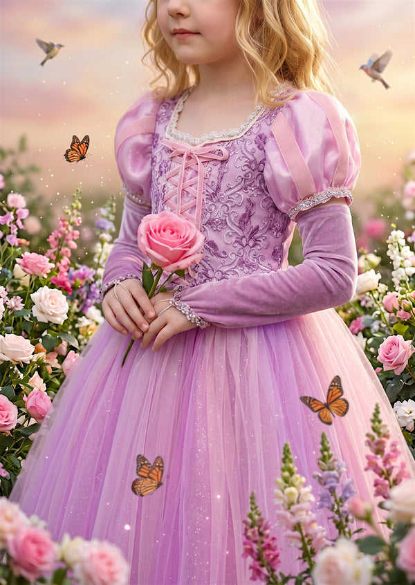 Lavender Rose Garden Princess Gown