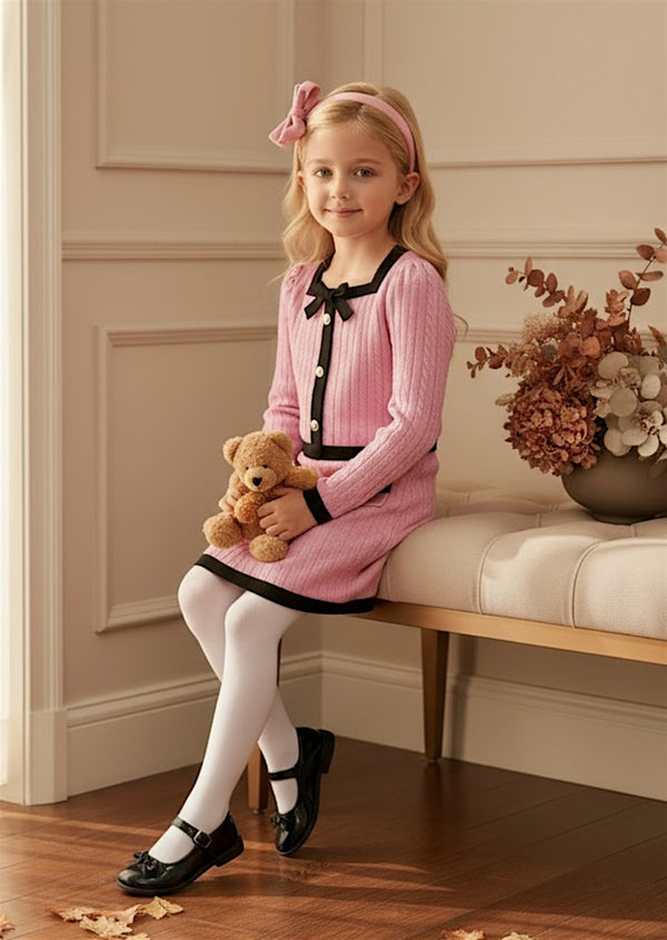 Pretty in Pink Bow Suit Set - Girls Fall Clothes & Outfits