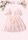 Enchanted Floral Party Dress in Pink