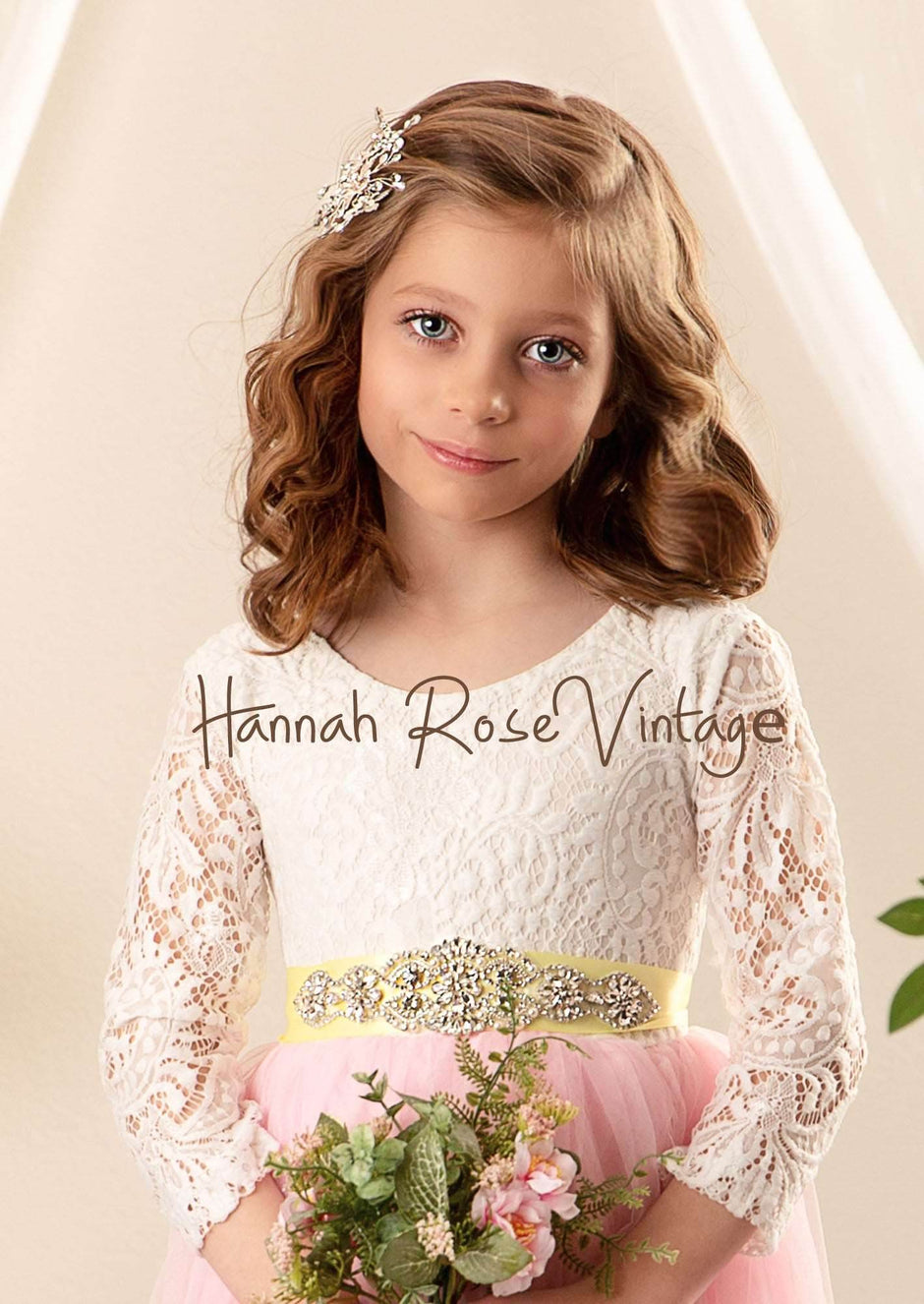 Solid Ivory Flower Girl Dress
