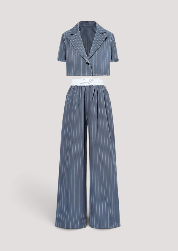 Little Boss Babe Pinstripe Pants Suit Set