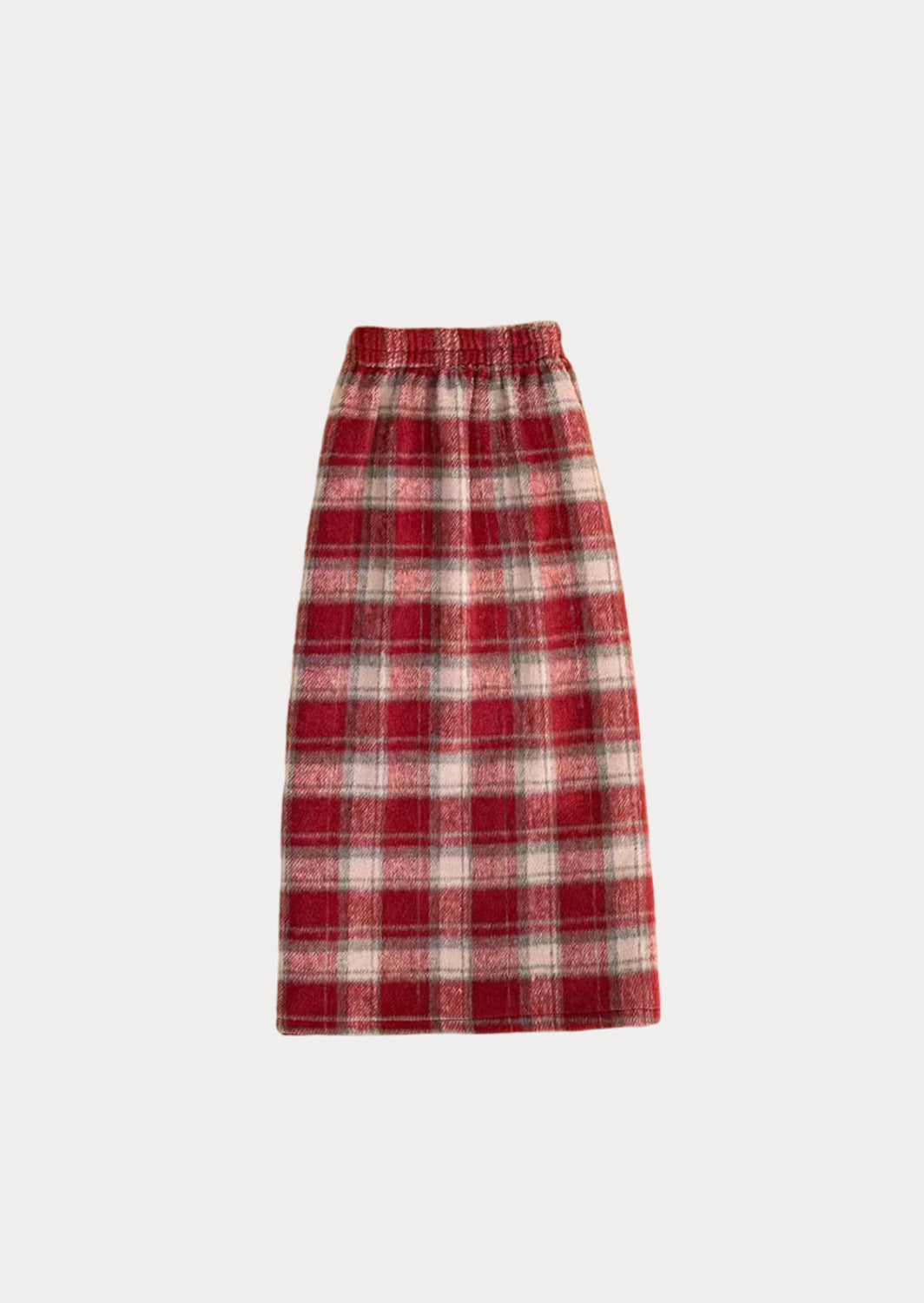 Poem Mid-Calf Skirt in Red Plaid