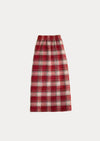 Poem Mid-Calf Skirt in Red Plaid
