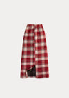 Poem Mid-Calf Skirt in Red Plaid