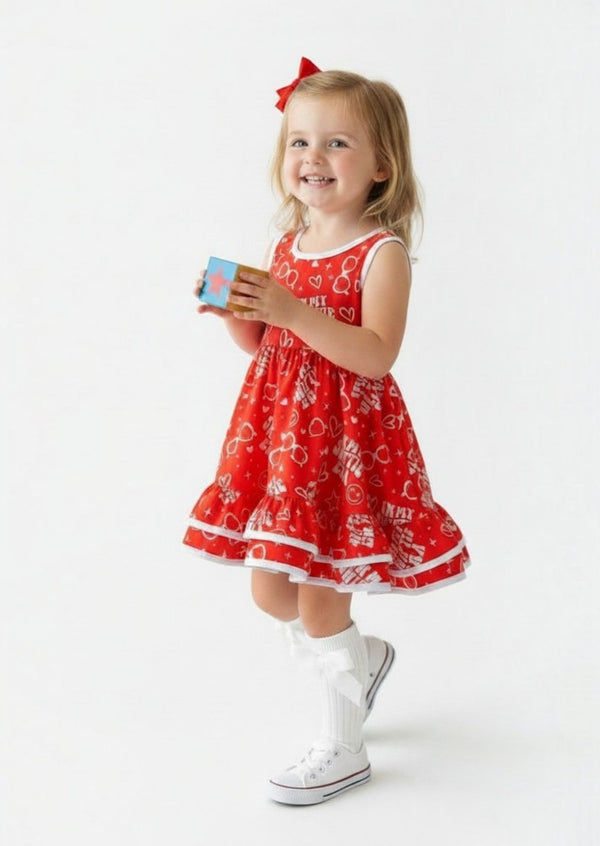 Toddler & Girls Pop Era Twirl Dress in Red - Twirl Dresses