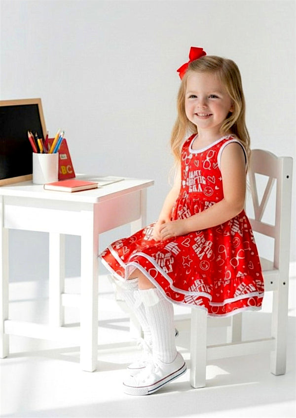 Toddler & Girls Pop Era Twirl Dress in Red - Twirl Dresses
