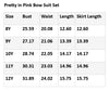 Girls 2-piece suit size chart