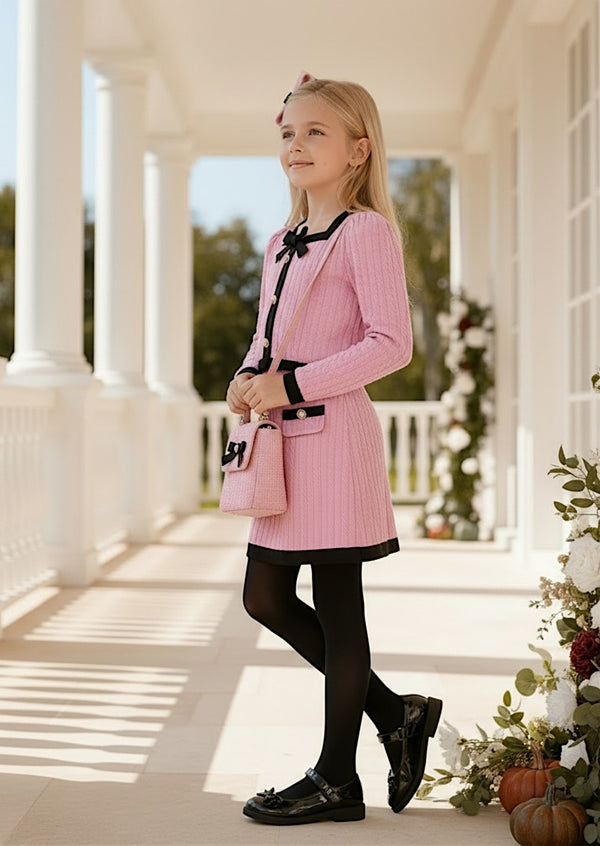 Pretty in Pink Bow Suit Set - Girls Fall Clothes & Outfits