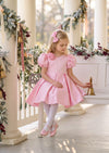 Pretty in Pink Girls Satin Party Dress | Girls Christmas Dress