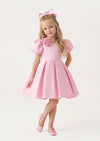 Pretty in Pink Girls Satin Party Dress | Girls Christmas Dress