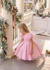 Pretty in Pink Girls Satin Party Dress | Girls Christmas Dress