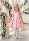 Pretty in Pink Girls Satin Party Dress | Girls Christmas Dress