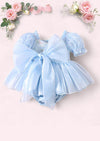 Moonbeam Puff Sleeve Dress in Powder Blue