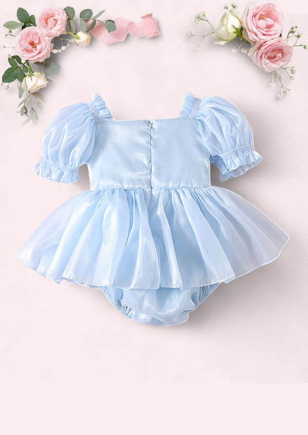 Blue Newborn Baby & Toddler Sequin Romper Dress for Cake Smash Photos