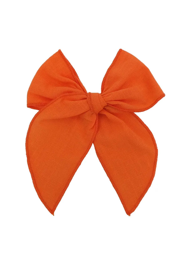 Little Girls Bow Pumpkin Orange