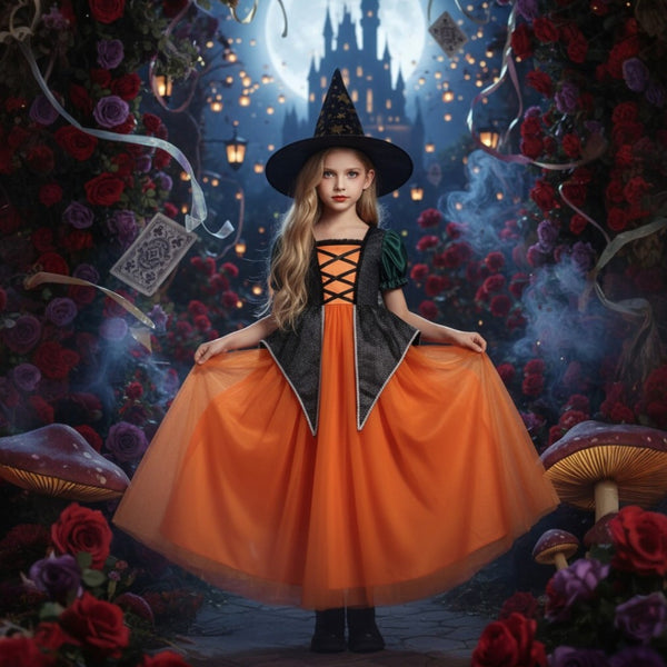 Orange Pumpkin Halloween Witch