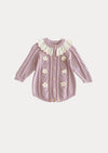 Quin Cable Knit Baby Girl Romper in Lavender