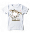My Favorite Book White Cotton Tee or Crew Neck in Blue