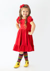 girls twirl dress with matching hair bow