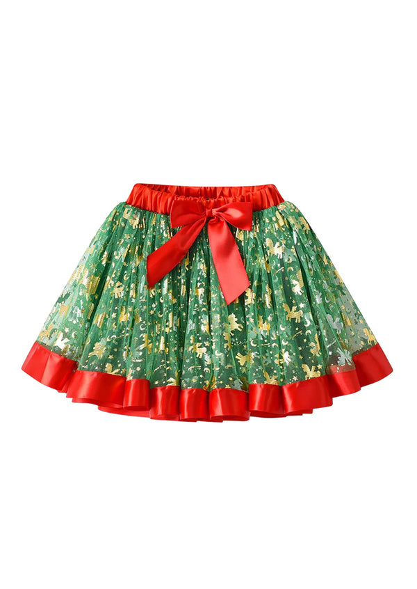 Red Green Sparkling Tutu Skirt